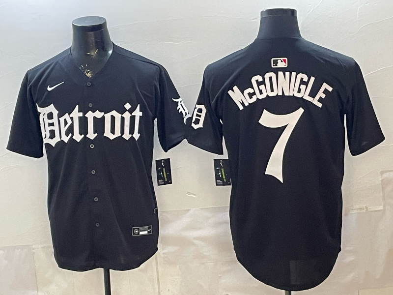 Men Detroit Tigers #7 McGonigle black Game Nike MLB Jersey 0402001